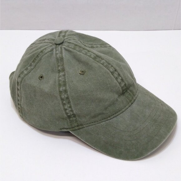 Time and Tru Baseball Cap Unisex Adjustable Tri-Glide Washed Olive Grn Fit Most - Picture 9 of 10